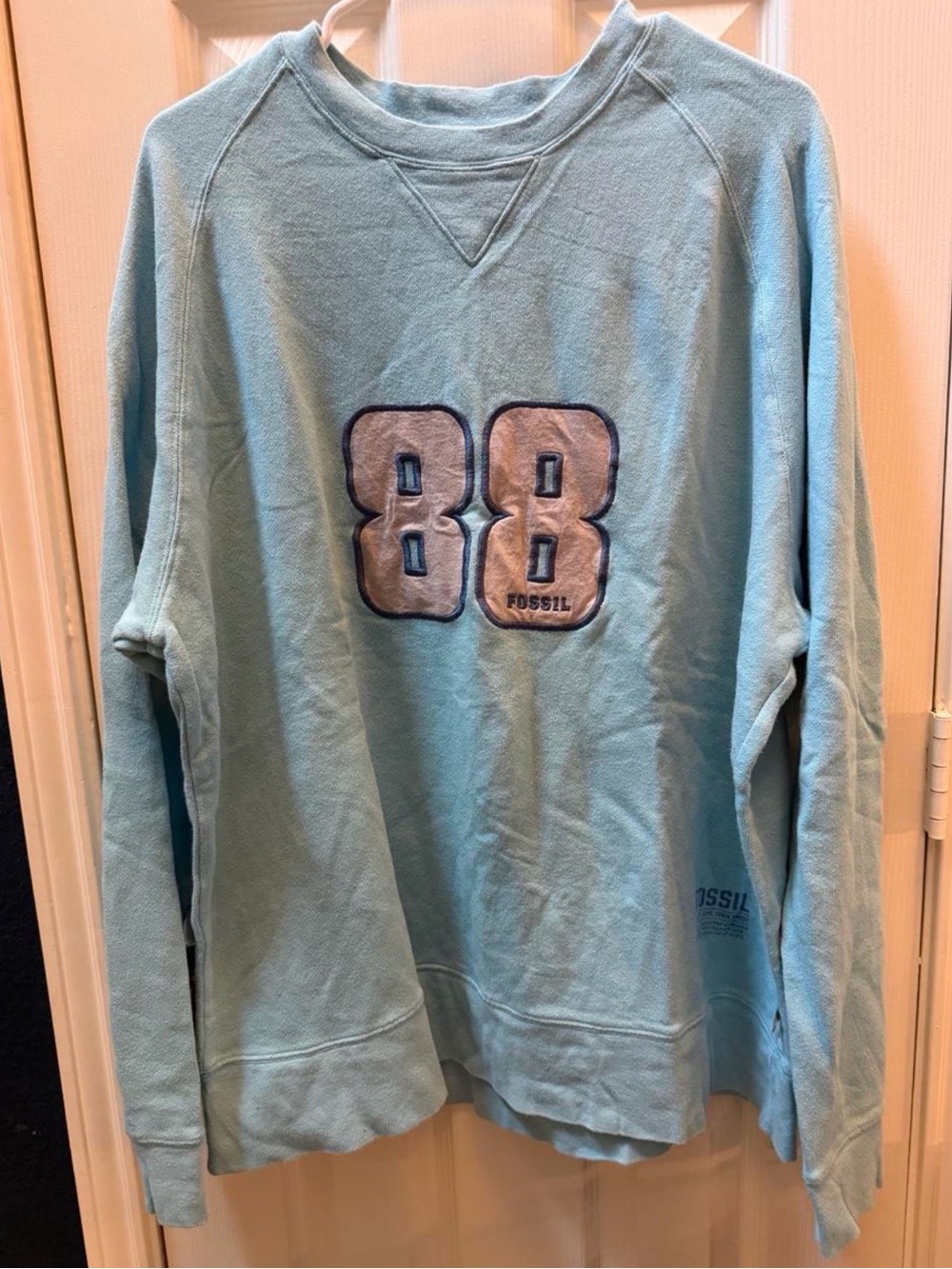 Vintage Fossil Light Turquoise Crewneck Top size XL